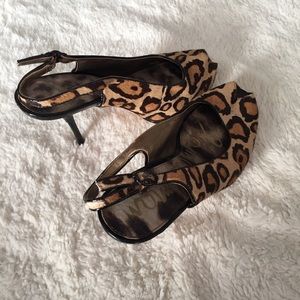 Sam Edelman Leopard Print Peep Toe Heels